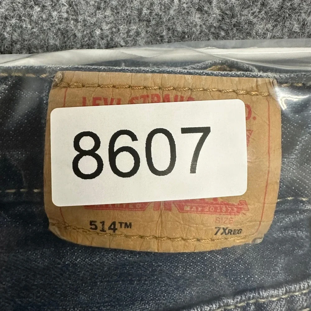 Levi's Jeans Boys Size 7XREG Dark Wash 514 Slim Straight Denim Casual Classic